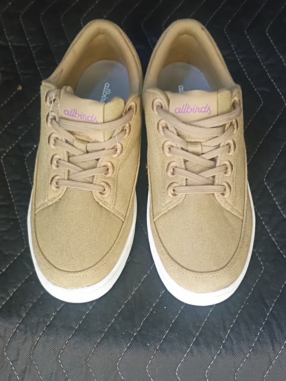 allbirds Tan Low-Top Canvas Sneakers with White Sole